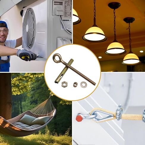 Napredak 9/16" x 5-1/2" مرساة مسمار عين خرسانية من الفولاذ الكربوني مرساة كتف، مسمار تمديد كم مسمار مع حلقة، مثبت مرساة من الطوب الجداري الأسمنتي (4 قطع) in Kuwait