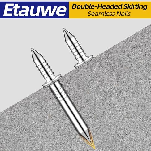 Etauwe 100 PCS Double-Headed Skirting Nails - Invisible Solid Wood Baseboard Fasteners with Sleeve Tool (Seamless Finishing) in Saudi Arabia