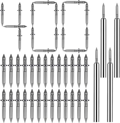 400 Pcs Double Headed Nails and Invisible Screws | Double-Head Skirting Thread Seamless Nail for Baseboard, Trim & Solid Wood in Saudi Arabia