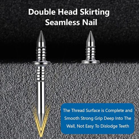 400 Pcs Double Headed Nails and Invisible Screws | Double-Head Skirting Thread Seamless Nail for Baseboard, Trim & Solid Wood in Saudi Arabia