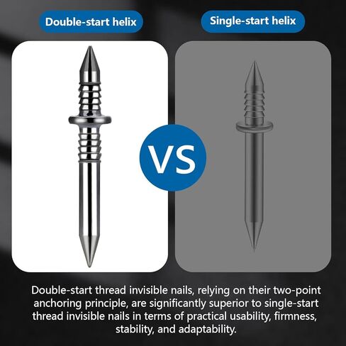 400 Pcs Double Headed Nails and Invisible Screws | Double-Head Skirting Thread Seamless Nail for Baseboard, Trim & Solid Wood in Saudi Arabia