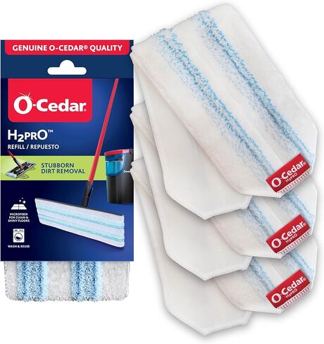 O-Cedar H2PRO MOP PADS (حزمة 6) | آلة قابلة للغسل | قابل لإعادة الاستخدام | بدائل رأس ميكروفيات ممسحة in Saudi Arabia