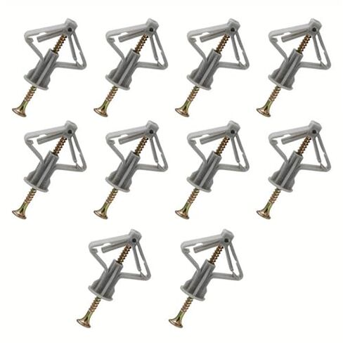 20 Pcs Drywall Anchor Kit - Grey Drywall & Hollow-Wall Anchor Assortment - Nylon & Plastic - Wall Anchor Hooks & Screws in Saudi Arabia