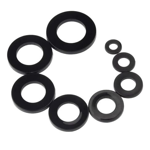 M2 /2.5/3 /4/5 /6/8 /10/12 /14/16 /18/20 Black Plastic Nylon Flat Washer Plane Spacer Insulation Ring Screw(M2x5x1mm-500pcs) in Saudi Arabia
