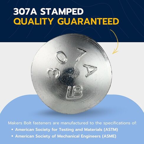 1/4" x 1-1/2" (100 Pack) Zinc Carriage Bolt Kit, Grade 307A by Makers Bolt in Saudi Arabia