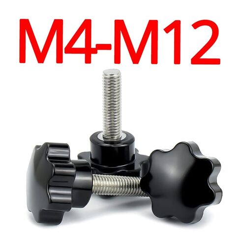 304 Stainless Steel Hand Knob Bolt Plastic Star Shape Head Screws Thread Clamping Thumb Handle Machine Screw(85mm (1pcs),M6 (Head 32mm)) in Saudi Arabia