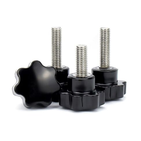304 Stainless Steel Hand Knob Bolt Plastic Star Shape Head Screws Thread Clamping Thumb Handle Machine Screw(85mm (1pcs),M6 (Head 32mm)) in Saudi Arabia