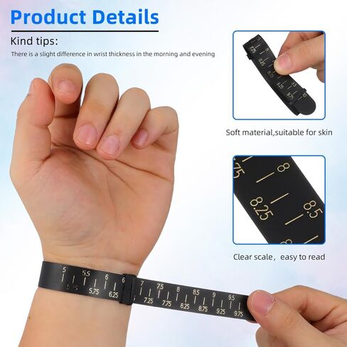 TOPPERFUN 8pcs Wrist Measuring Tool Wrist Sizer Bangle Bracelet Sizer Bracelet Measuring Supply Bracelet Sizing Tool Bangles Inches Sizer Adjustable Bracelet Ring Size Ruler Jewelry Gauge Pu in Kuwait