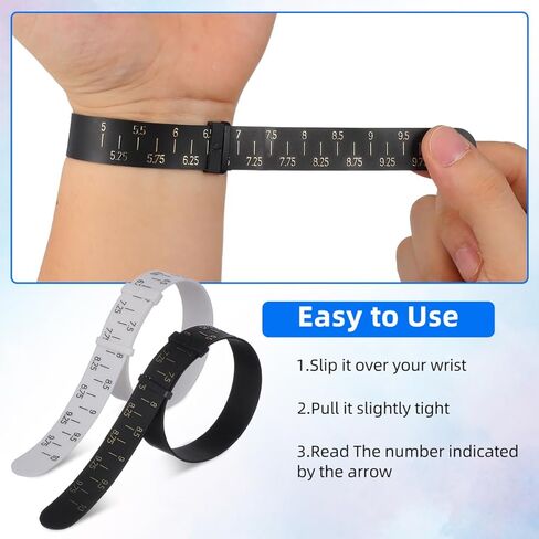 TOPPERFUN 8pcs Wrist Measuring Tool Wrist Sizer Bangle Bracelet Sizer Bracelet Measuring Supply Bracelet Sizing Tool Bangles Inches Sizer Adjustable Bracelet Ring Size Ruler Jewelry Gauge Pu in Kuwait