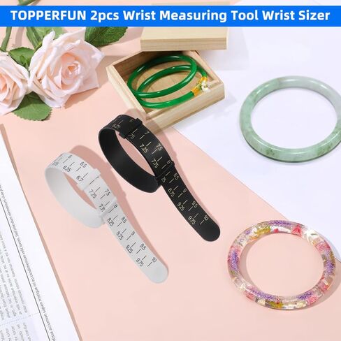 TOPPERFUN 8pcs Wrist Measuring Tool Wrist Sizer Bangle Bracelet Sizer Bracelet Measuring Supply Bracelet Sizing Tool Bangles Inches Sizer Adjustable Bracelet Ring Size Ruler Jewelry Gauge Pu in Kuwait