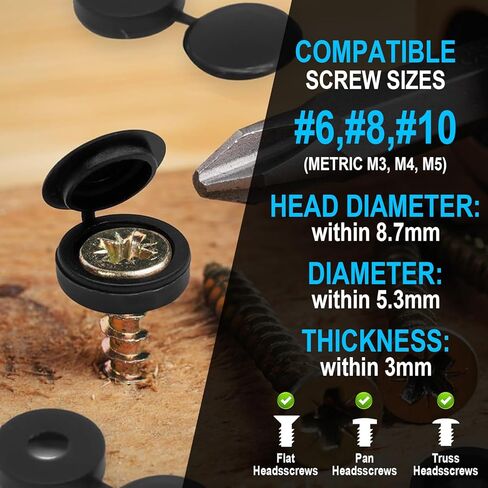 50pcs Plastic Screw Caps - Decorative Screw Cover Caps for Furniture, Self-Tapping Screw Covers, M4 Hidden Screw Caps in Saudi Arabia