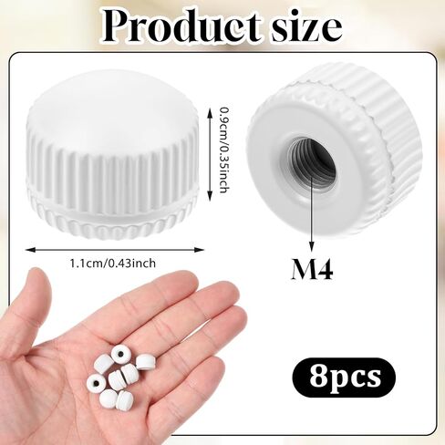 8 Pcs Screw Caps for Light Fixture M4 Lamp Knob Nuts White Cap Nut Ceiling Light Screw Cap Cover Lamp Shade Holder Replacement Nut Screw Knob Lamp Finals Decorative Hardware in Saudi Arabia