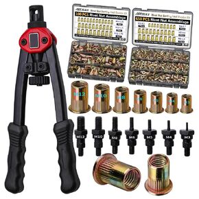 مجموعة أدوات صامولة برشام الضغط من ASE، 770 قطعة (3/8-16,5/16-18,1/4,10-24,8-32,6-32) صامولة برشام إمبراطوري، مناسبة للأثاث والديكور والسيارات والتطبيقات البحرية والصناعية in Kuwait