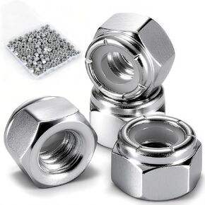 Wiewotsu 100 Pack 1/4"-20 Inch Lock Nuts, Premium Paterial Nylon Embedded Locking Nut, Hardware Nuts Suitable for Use in Industries, Furniture and Construction. in Kuwait
