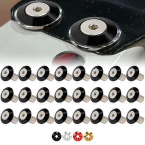 مجموعة أدوات غسيل مدببة من الألومنيوم المؤكسد 24 قطعة M6 × 24 مم من Rolling Gears للجسم العريض، مشاعل الحاجز، المصد، اللوحات الطينية، تلبيس خليج المحرك (فضي) in Saudi Arabia