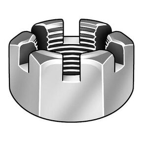 1"-14 Grade 2 Zinc Plated Finish Low Carbon Steel Round Slotted Castle Nut, 10 pk. in Saudi Arabia