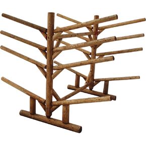 Hitch Exclusives 8-Place Freestanding Log Rack, Holds 2 Canoes/Kayaks + 6 SUPs/Surfboards, Heavy-Duty Storage Stand – Canyon Brown in Kuwait