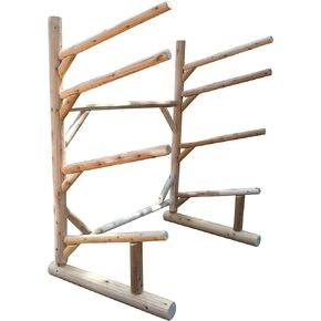 Hitch Exclusives 8-Place 2 Canoes + 6 SUP Log Rack, Kayak Racks for Outdoor Storage, Canoe Stand, Surfboard Racks, Canoe Boat Rack, Surfboard - Unfinished + 15" Anchor Kit in Kuwait