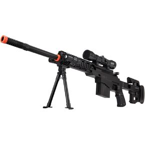 UKARMS CQB P1402 بندقية قنص تكتيكية ربيعية Airsoft: مخزون قابل للطي + مصباح يدوي + Bipod in Kuwait