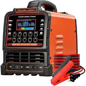 12V 24V Car Battery Charger Heavy Duty, 0-15A Automatic Battery Maintainer with Auto Shutoffs, Repair and Winter Mode, Smart Trickle Charger for Car Truck Motorcycle RV AGM Deep Cycle in Kuwait
