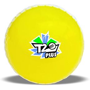 jaspo Synthetic Rubber T-20 Plus Practice Cricket Ball Wind Balls 125-130 GMS for - Indoor Outdoor Street Beach Cricket Yellow in Kuwait