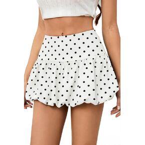 Women's Y2K Bubble Mini Skirt Low Waist Puff Skirt Summer Streetwear Skort with Short Underneath in Kuwait