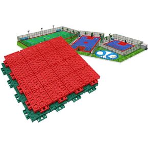 Interlocking 34CM Outdoor Sports Floor Tiles - Blue 9PCS for Stadiums, Kindergartens, and Playgrounds - Durable DIY Modular Plastic Flooring Solution in Saudi Arabia