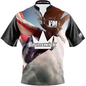 Logo Infusion I AM Bowling Jersey ياقة وشاح بأكمام قصيرة 2167-BR صنع في الولايات المتحدة الأمريكية برونزويك in Kuwait