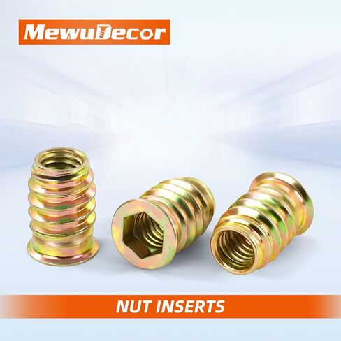 MewuDecor 5/16"-18 حشوات ملولبة للخشب Nutsert الأثاث المسمار في الجوز 25 مم طول محرك سداسي، 25 قطعة in Kuwait