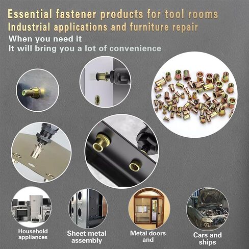 مجموعة أدوات صامولة برشام الضغط من ASE، 770 قطعة (3/8-16,5/16-18,1/4,10-24,8-32,6-32) صامولة برشام إمبراطوري، مناسبة للأثاث والديكور والسيارات والتطبيقات البحرية والصناعية in Kuwait