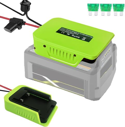 2PCS Power Wheel Adapter for Ryobi 40V Battery Power DIY Adapter, with Fuse & Wire Terminal,14 Gauge Wire, 30Amp Fuse and Switch Button, for DIY RC Trucks, RC Toys, Robotics in Kuwait
