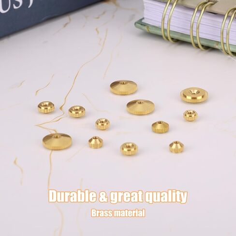 12pcs Brass Clock Hand Nut Assortment, Grandfather Clock Parts 5/6/10mm OD Wall Mantel Clocks Hand Nut Replacement Kit for Smooth Timekeeping in Kuwait