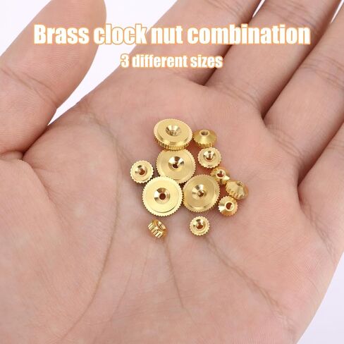 12pcs Brass Clock Hand Nut Assortment, Grandfather Clock Parts 5/6/10mm OD Wall Mantel Clocks Hand Nut Replacement Kit for Smooth Timekeeping in Kuwait