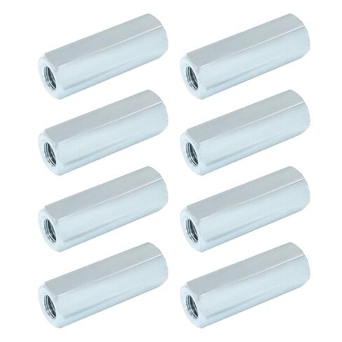Zorveiio 8 Pcs M5 X 0.8-Pitch 20 mm Length Metric Hex Coupling Nuts, 8 mm Width 304 Stainless Steel Threaded Rod Coupling Nut, Polishing Connector for Home Garage Repairs in Saudi Arabia