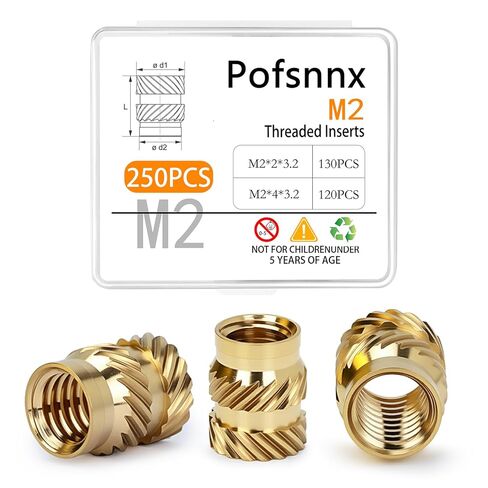 350Pcs Pofsnnx M2 M3 M4 M5 M6 Threaded Inserts, Brass Heat Set Insert for Plastic and 3D Printing Components, Metric Knurled Nut Classification Combination Kit(Threaded Inserts Set) in Saudi Arabia