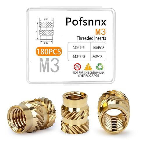 350Pcs Pofsnnx M2 M3 M4 M5 M6 Threaded Inserts, Brass Heat Set Insert for Plastic and 3D Printing Components, Metric Knurled Nut Classification Combination Kit(Threaded Inserts Set) in Saudi Arabia