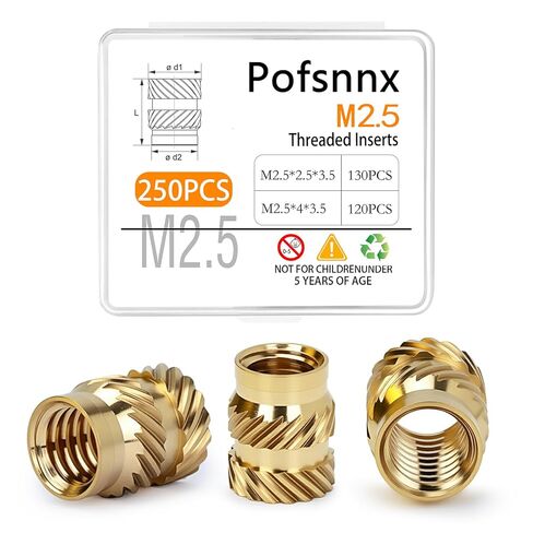 350Pcs Pofsnnx M2 M3 M4 M5 M6 Threaded Inserts, Brass Heat Set Insert for Plastic and 3D Printing Components, Metric Knurled Nut Classification Combination Kit(Threaded Inserts Set) in Saudi Arabia