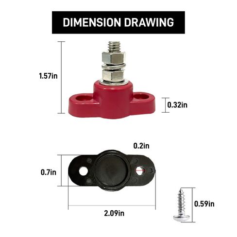 قطع غيار السيارات الفولاذ المقاوم للصدأ المعيار البريطاني M8، M10 عمود طرفي بسبار أسلاك واحد، مقاوم لدرجة الحرارة العالية ورأس توصيل بطارية ثابت in Kuwait