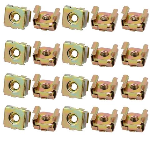 20pcs M4 Carbon Steel Captive Cage Nut Brass Tone for Server Shelf Cabinet in Saudi Arabia