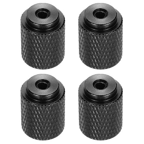 MECCANIXITY 4pcs Knurled Thumb Nut, M6 12mm OD 16mm Height 6061 Anodized Aluminium Alloy Hand Screw Nut, Metal Chassis Screw for Machinery, DIY Assembly, Electronics, Bright Black in Saudi Arabia