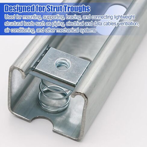 100 عبوة من Otoolling 3/8"-16 صواميل قناة تبختر بدون صواميل قناة زنبركية مطلية بالزنك، بدون صواميل زنبركية لعمال البناء والصناعية ومهندسي الصيانة الصناعية المتحمسين DIY in Kuwait