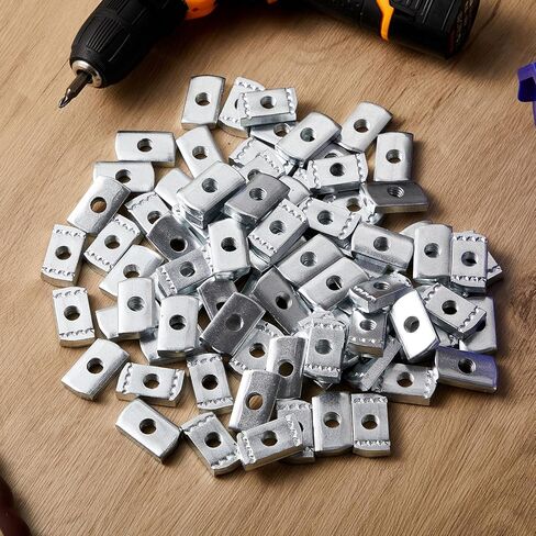 100 عبوة من Otoolling 3/8"-16 صواميل قناة تبختر بدون صواميل قناة زنبركية مطلية بالزنك، بدون صواميل زنبركية لعمال البناء والصناعية ومهندسي الصيانة الصناعية المتحمسين DIY in Kuwait