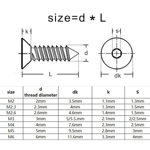 M5 M6 10/12/14/-50Pcs Allen Hexagon Socket Flat Countersunk Head Screw A2-70 304 Stainless Steel 10Pcs(40mm,10pcs M5) in Saudi Arabia