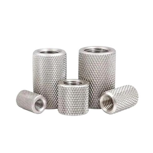 Aacurokei M2 M3 M4 M5 M6 M8 M10 M12 304 الفولاذ المقاوم للصدأ جولة مخرش اقتران طويل تمديد الإبهام تشديد المكسرات (L 12mm، D10xM4 (5pcs)) in Kuwait