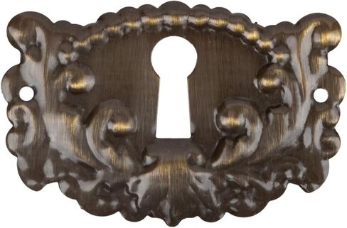 Victorian Stamped Brass Decorative Keyhole Cover | 1-7/8" W x 1-1/4" H | Keyhole Escutcheon Plate for Cabinet Door, Dresser Drawers, Desk | Antique, Modern Furniture Hardware | UA-83AB in Saudi Arabia
