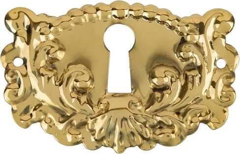Victorian Stamped Brass Decorative Keyhole Cover | 1-7/8" W x 1-1/4" H | Keyhole Escutcheon Plate for Cabinet Door, Dresser Drawers, Desk | Antique, Modern Furniture Hardware | UA-83AB in Saudi Arabia