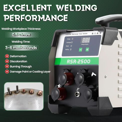 Huanyu Capacitor Discharge Stud Welder M3-M10 Stud Bolt Plate Welder Welding Machine Welding Bolt Plate Insulation Nail Screw Low Carbon Steel Aluminum Brass RSR-2500 (110V) in Saudi Arabia