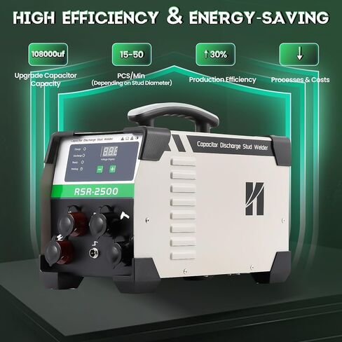 Huanyu Capacitor Discharge Stud Welder M3-M10 Stud Bolt Plate Welder Welding Machine Welding Bolt Plate Insulation Nail Screw Low Carbon Steel Aluminum Brass RSR-2500 (110V) in Saudi Arabia