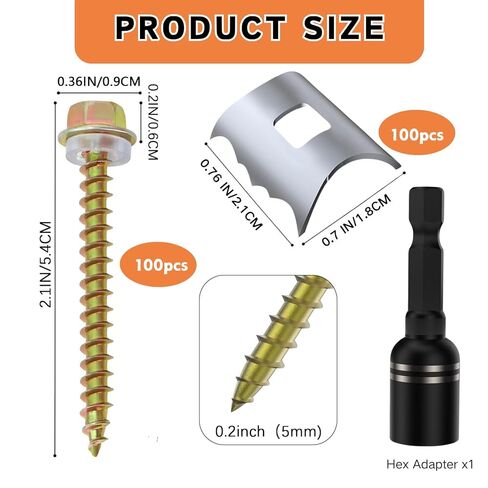 100 PCS Fence Staples–304 Stainless Steel Fence Nails for Softwood Reusable Fasteners Wire Fencing Screws for Mesh/Woven Wire, Quick Power Drill Installation – Ideal for Farms, Gardens & Outdoor Use in Saudi Arabia