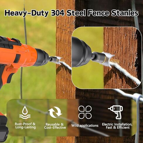 100 PCS Fence Staples–304 Stainless Steel Fence Nails for Softwood Reusable Fasteners Wire Fencing Screws for Mesh/Woven Wire, Quick Power Drill Installation – Ideal for Farms, Gardens & Outdoor Use in Saudi Arabia